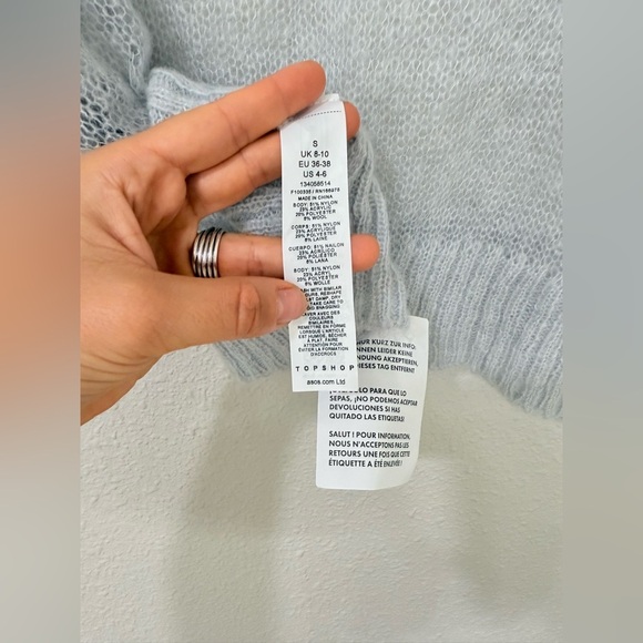 TopShop Open Stitch Sweater Vest Wool Size S -M NWT - Picture 9 of 13